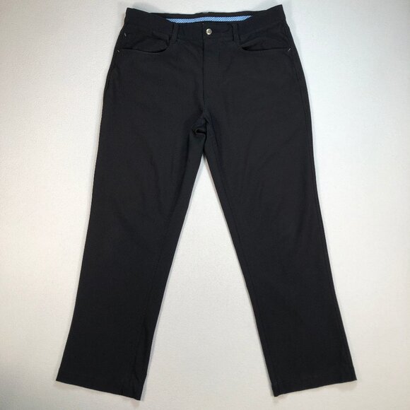FootJoy Pants‎ Men's 34x27 Black Athletic Fit Golf Performance Chinos Logo - Picture 1 of 16